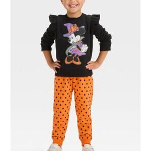 NWT Toddler Girl‎ Disney Minnie Mouse Halloween
Top Bottom Fleece Set Black 5T
